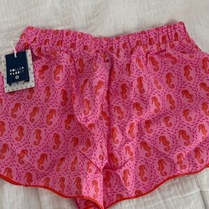 Roller Rabbit Target Pink Shorts with Orange Seahorse Print